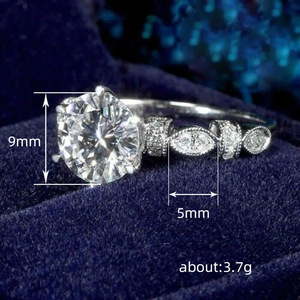 Anillo Clásico de Seis Puntas para Mujer, Estilo Brillante, Anillo de Promesa, Joyería Nupcial para Boda - Product Image 4