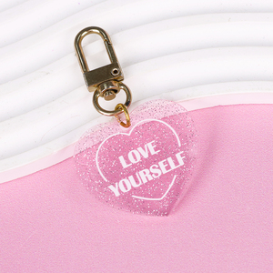 Portachiavi a Cuore in Acrilico Glitterato Personalizzato con Logo, Ciondolo Scintillante <span class=keywords><strong>per</strong></span> Borsa, Bomboniera Matrimonio, Regalo <span class=keywords><strong>per</strong></span> <span class=keywords><strong>Lei</strong></span> - Product Image 5