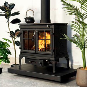 Estufa de Leña Grande para Sala de Estar, Chimenea Moderna de Hierro Fundido para Calentar el Hogar con Fuego Real - Product Image 3
