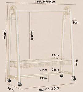 <span class=keywords><strong>Porte</strong></span>-vêtements autoportant en métal blanc pour présentation en boutique - Product Image 6