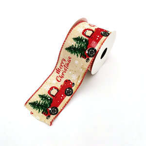 2023 New Arrival Holiday Christmas Wedding Party Tree Wreath Gift Wrapping Decoration Gift <strong>Ribbon</strong> Plaid <strong>Jute</strong> Fabric Wired <strong>Ribbon</strong> - Product Image 6