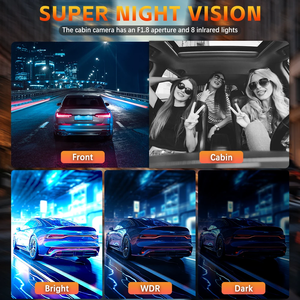 3.16 pouces voiture DVR WiFi 360 degrés enregistreur vidéo 1080P Dash <span class=keywords><strong>Cam</strong></span> 4 canaux avant droite gauche <span class=keywords><strong>cam</strong></span>éra de recul Vision nocturne - Product Image 3