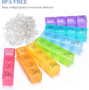 Stock Plastic Product <b>Rainbow</b> Color 7 Day Pill Organizer Small 28 Cases Weekly Pill <b>Boxes</b> - Product Image 6
