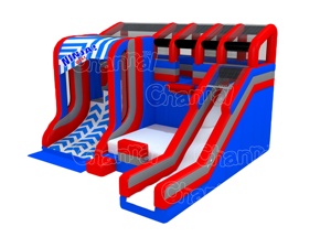 Glissière gonflable de saut <span class=keywords><strong>Mur</strong></span> gonflable de <span class=keywords><strong>ninja</strong></span> de <span class=keywords><strong>mur</strong></span> déformé/parcours d'obstacles gonflable de guerrier de <span class=keywords><strong>ninja</strong></span> pour le jeu de sport - Product Image 2