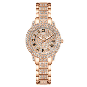 Best Selling Elegant Ladies Quartz <b>Watch</b> Roman Pattern Inlaid <b>Diamond</b> Waterproof Daily Commuter Wristwatch - Product Image 3