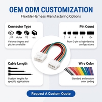 Faisceau de câbles avec connecteur JST 4 broches, faisceau de câblage électronique pour PCB, câble de connexion multicolore