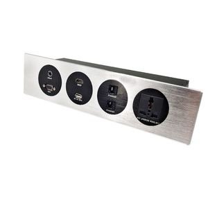 Prise de bureau industrielle encastrée pour hôpital, en aluminium, avec ports USB Type-C PD65W, IP44, prise universelle encastrée - Product Image 5