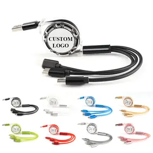 Bán buôn điện thoại di động Đồng bộ Cáp dữ liệu 3 trong 1 Micro đa <span class=keywords><strong>USB</strong></span> sạc cáp tùy chỉnh cho <span class=keywords><strong>iPhone</strong></span> sạc cáp <span class=keywords><strong>USB</strong></span> với logo - Product Image 1