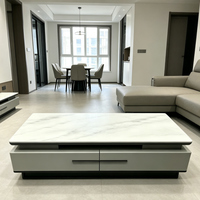 Table basse moderne en bois avec tiroirs, table de rangement pour salon