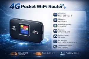 Router WiFi 6 DNXT con eSIM, 300Mbps, router WiFi con eSIM, modo WPS AP, eSIM mifi vsim 2.4g y 5.8g, router móvil con eSIM tipo C para viajes. - Product Image 2