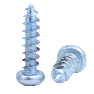 100 piezas/bolsa Tornillo autorroscante de acero al carbono con cabeza redonda cruzada y zincado azul-blanco M3 M4 M5 M6 para madera - Product Image 4