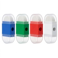 Tailleurs de crayons 2-en-1 personnalisés Stasun avec logo, format compact, en plastique, avec gomme, pour cadeaux promotionnels et fournitures de bureau