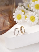 Cincin hidung zirkonia kubik berlapis emas 14K wanita cincin hidung jalinan keperakan desain keabadian lingkaran hidung 8mm perhiasan tindik hidung trendi