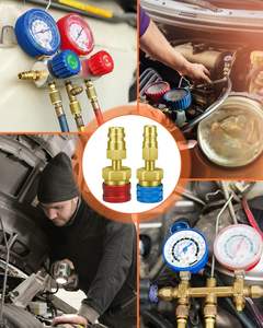 Sistema de <span class=keywords><strong>aire</strong></span> <span class=keywords><strong>acondicionado</strong></span> de <span class=keywords><strong>carga</strong></span> de CA para <span class=keywords><strong>coche</strong></span> de cobre, <span class=keywords><strong>Kit</strong></span> de conversión de acoplador rápido R1234YF R134A, Conector de lado alto y bajo, nueva condición - Product Image 6