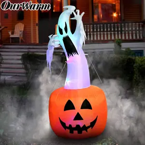 Ourwarm 6FT citrouille Halloween cour décoration fantôme Halloween gonflable en plein air avec des lumières rotatives