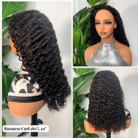 Perruque Courte Bob Pixie Bouclée en Cheveux Humains, Densité 200%, Sans Colle, Double Tissage, pour Femmes Noires - Vente en Gros