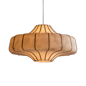 Lustre de style chinois E27 à six têtes, luminaire suspendu rond pour salle à manger, décoration intérieure, éclairage Zen Wabi Sabi - Product Image 5
