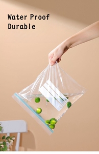 Sacs alimentaires refermables personnalisés à double fermeture éclair en LDPE pour congélation - Product Image 4