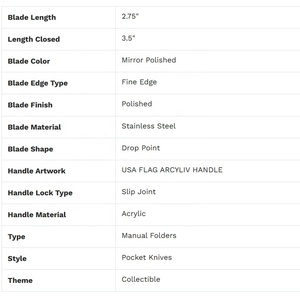 มีดพับ PH-2719 Edc 440C สแตนเลสสตีล ทำมือ แบบดั้งเดิม มีดพกพาสำหรับสุภาพบุรุษ ใบมีดคู่ขนาดเล็ก ลายธงชาติอเมริกา มีดทรัปเปอร์ - Product Image 4