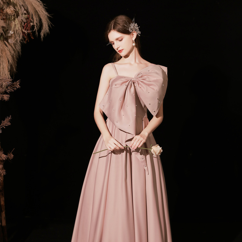 satin silk sling dress Sling Dress V-neck Satin Back Slit Long Skirt