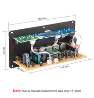 Carte d'amplificateur stéréo numérique AC 220V 12v 24v Subwoofer Amplificateurs de karaoké à double microphone pour haut-parleur de 8 à 12 pouces