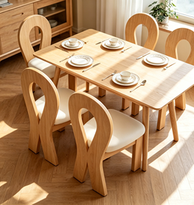 Modern Scandinavian Solid Wood Dining Chair with <b>Foam</b> <b>Padding</b> Ergonomic Design for Home Furniture - Product Image 1