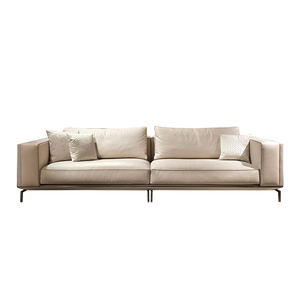 Nouveau design moderne hôtel <span class=keywords><strong>club</strong></span> loisirs meubles combinaison en cuir couche de sable canapé pieds en métal mat chaise de canapé - Product Image 1
