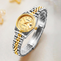 Montre pour femmes SINOBI, luxe, mode, carrée, lumineuse, étanche, date, acier inoxydable, quartz