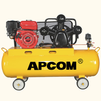 Compresseur d'air à piston silencieux APCOM, directement de l'usine, à essence, 3HP-6HP, électrique en option, portable, industriel