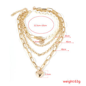 <span class=keywords><strong>Collar</strong></span> de <span class=keywords><strong>Cadena</strong></span> de Varias Capas <span class=keywords><strong>con</strong></span> Colgante de Corazón para Mujer/<span class=keywords><strong>Hombre</strong></span>, <span class=keywords><strong>Collar</strong></span> <span class=keywords><strong>con</strong></span> Colgante de <span class=keywords><strong>Candado</strong></span> Punk Rock, Joyería Emo Grunge Goth - Product Image 6