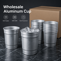 Gobelet en métal personnalisé OEM, gobelet en aluminium durable pour fêtes, pour bière froide, jus, soda et cocktails