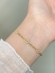 ซินฟลาย ลักชัวรี โฮลเซล แฟชั่น ฮิปฮอป AU750 ทองคำขาว 18k เพชรธรรมชาติ 0.35 กะรัต สร้อยข้อมือรูปจมูกหมู - Product Image 2