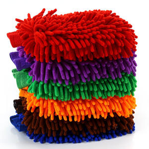 Mitaine en chenille en microfibre épaissie <span class=keywords><strong>double</strong></span> face Serviette de polissage pour le nettoyage de la voiture Gants de lavage en éponge - Product Image 1