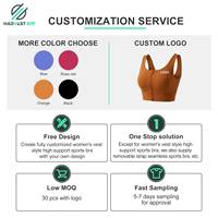 Soutien-gorge de sport pour femme, style débardeur, maintien élevé, bonnets fixes, coussinets intégrés, anti-choc, réduction des vibrations pour la course et le fitness