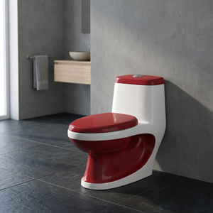 Inodoro chino moderno de una pieza con lavabo, WC de color rojo y blanco, inodoro de una pieza violeta para niña china. - Product Image 1
