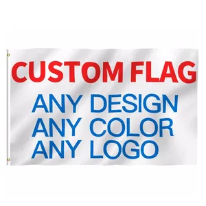 Pasokan pabrik Huiyi Logo desain gratis spanduk personalisasi 3x5 iklan kustom cetak Digital 3x5Ft bendera kustom