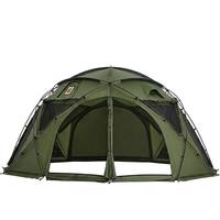 Tente dôme géodésique personnalisée pour 8 personnes avec cheminée, 4 saisons, en Silnylon 40D, tente de base, grande tente de camping familiale