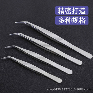 คีมจับสแตนเลส Mu Zixing ขนาด 12.5-20 ซม. แบบตรงและโค้ง พร้อมฟันจับละเอียดสำหรับงานห้องปฏิบัติการ - Product Image 2