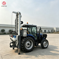 Machine de forage rotative pneumatique et à boue DTH, foreuse de puits d'eau montée sur tracteur de 300 m pour l'irrigation agricole