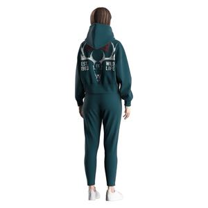 Conjuntos de Sudadera Corta con Capucha para Mujer, Estilo Y2K, Realzan Naturalmente la Cintura, Cálidos, Transpirables y Ligeros para Uso Casual - Product Image 3