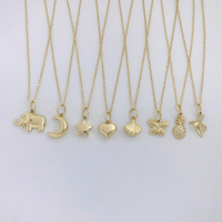 Nouvelles Arrivées Breloques en Or Massif 14K Pendentif Forme Cœur Étoile Lune Éléphant Bijoux Fins en Or Massif Personnalisables Cadeau Femme