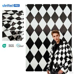 तैयार स्टॉक चमड़े के निर्माता अनुकूलित हीरा पैटर्न डिजिटल प्रिंट चमड़े मुद्रित नकली चमड़े - Product Image 1