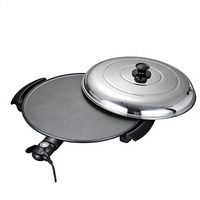 Grande poêle électrique multifonctionnelle pour injera de 47 cm, antiadhésive, 2000 W, avec commande de température réglable pour usage domestique