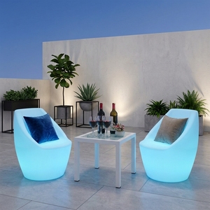 <span class=keywords><strong>Fauteuil</strong></span> Puff LED RGB au design industriel, étanche IP67, en plastique PE durable pour usage extérieur et hôtelier (CH720) - Product Image 1