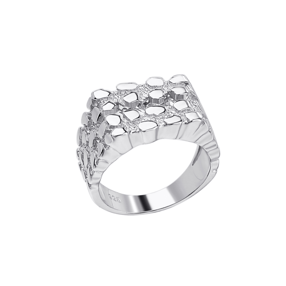 silver nugget ring