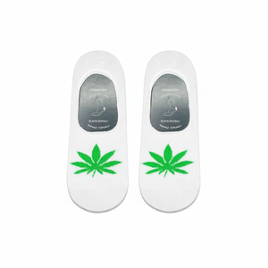 Calcetines de Ballet Antideslizantes con Diseño de Hojas de Mari Blancas, Impresión Digital, Silicona, para Danza - Product Image 2