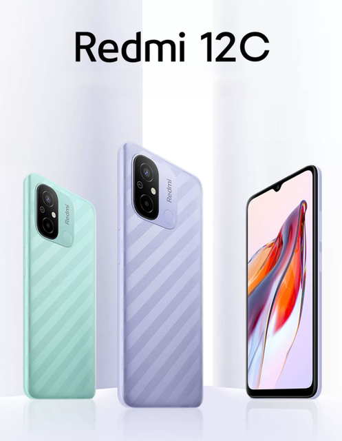 Wholesale Redmi 12C 64GB/128GB Octa Core LTE Android 12 5000mAh 50MP Camera English/French Unlocked Smartphone 6.7" LCD Display