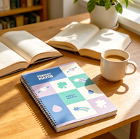 Carnet de notes et agenda personnalisable à spirale avec motif à carreaux et option de logo personnalisé