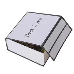 맞춤형 로고 종이 상자 화장품 향수 포장 선물 상자 고급 자석 뚜껑 책 모양의 단단한 종이 판지 상자
