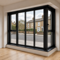 Système de fenêtres à baies d'angle modernes en aluminium sur mesure, double vitrage, fenêtre fixe et à battants, pour architecture résidentielle